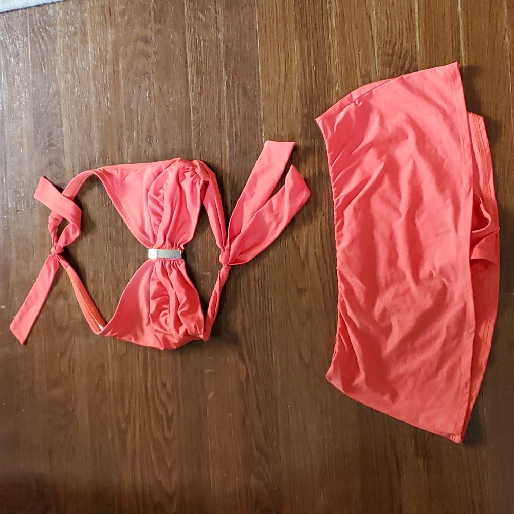 Triangle top and skort bikini